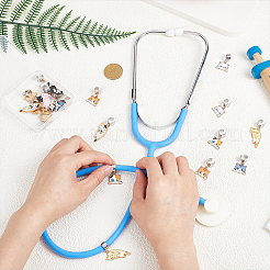 20 шт. 10 стиля кошачий сплав эмалированный стетоскоп подвеска украшения&nbsp;HJEW-GA00056