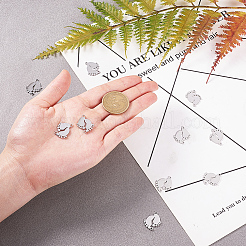 Danlingjewelry 201 ステンレススチールリンクコネクター  レーザーカットリンク  足  ステンレス鋼色  19x16x1mm  穴：1.6mm&nbsp;STAS-DL0002-03