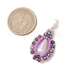 Подвески-слезинки из стеклянных бусин PALLOY-MZ00578-03