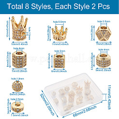 16 шт. 8-х стилевая стойка с покрытием из латуни с кубическим цирконием&nbsp;ZIRC-MP0001-01