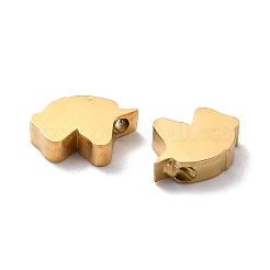 イオンプレーティング（IP）304ステンレススチールチャーム  馬の頭  ゴールドカラー  10.5x8.5x3mm  穴：1.6mm&nbsp;STAS-F271-16G