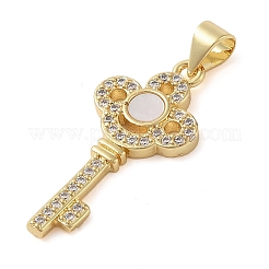 Латунные микропаве прозрачные подвески с фианитом KK-I712-58G-04