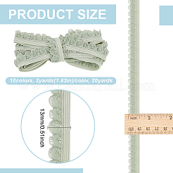 10 шт. 10-цветные нейлоновые эластичные кружевные ленты с цветочным краем DIY-BC0013-31