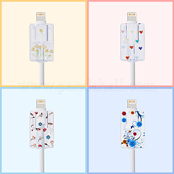 4 пара 4 стильных защитных чехлов для кабеля передачи данных из ТПУ AJEW-HY0001-31