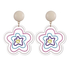 Boucles d'oreilles puces en résine et alliage pour femmes&nbsp;WGDCBB9-01