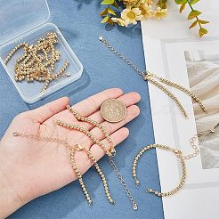 8шт полуготовые латунные круглые браслеты с бусинами AJEW-NB0003-64