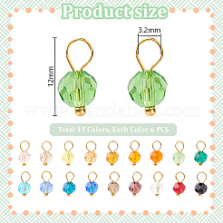 114шт 19 цвета стеклянные подвески&nbsp;PALLOY-PH01699