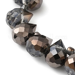 電気メッキガラスビーズセット  ティアドロップ  ブラック  10~11x8mm  穴：1mm  約93個/連  62cm&nbsp;X-EGLA-D030-17G