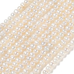 天然養殖淡水パールビーズ連売り  グレード2a++  ポテト  ベージュ  2.8~3.2mm  穴：0.3mm  約118~120個/連  14.17''（36センチメートル）&nbsp;PA-CBAC463-42