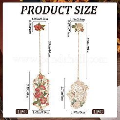 2 шт. 2 стиля закладки из цинкового сплава с эмалью AJEW-CP0003-98C