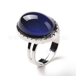 Овальное кольцо настроения из стекла RJEW-C031-04P