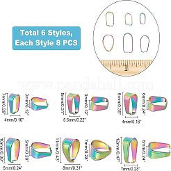 48 Stück 6 Stile Ionenbeschichtung (IP) und PVD-Vakuumbeschichtung 304 Edelstahl-Schnappbügel&nbsp;STAS-UN0027-87