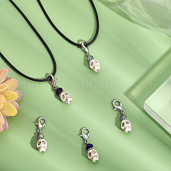 50 шт. 2 стиля Хэллоуин синтетический магнезит череп подвески украшения HJEW-CA0001-62