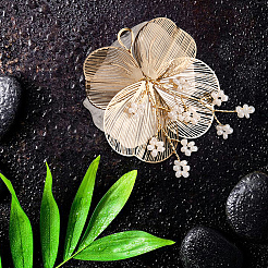 Сплав с пластиковыми перламутровыми украшениями&nbsp;FIND-WH20030-11A-G