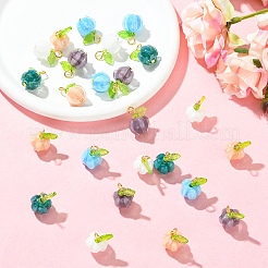 25pcs 5 Farben handgemachte Bunte Malerei-Anhänger&nbsp;PALLOY-YW00207