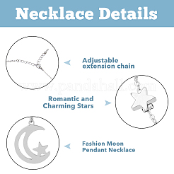 4 комплект из 4 подвесок в виде солнца и луны из нержавеющей стали 304&nbsp;NJEW-FI0001-22