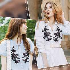 1 пара 3D цветочных вышитых аппликаций из полиэстера PATC-GF0001-35A