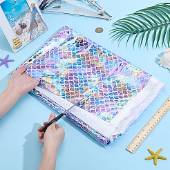 Ткань из полиэстера с узором в виде рыбьей чешуи&nbsp;DIY-WH0899-324D