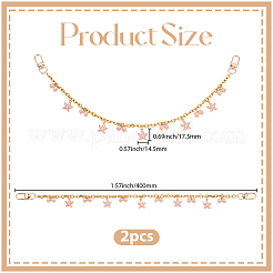 2 pz lega smaltata rosa fiocco nappa cavo in acciaio inossidabile 304 catena borsa catene decorative&nbsp;AJEW-BBC0001-04