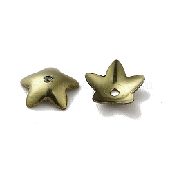 イオンプレーティング（IP）304ステンレススチールフラワービーズキャップ  花  5花びら  アンティークブロンズ  7x7.5x2mm  穴：0.8mm&nbsp;STAS-G127-05AB