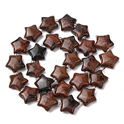 Natur Mahagoni Obsidian Perlen Stränge&nbsp;G-K359-E03