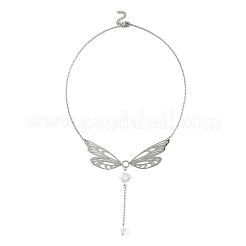 Collares colgantes de acero inoxidable 304 y vidrio&nbsp;NJEW-TA00252