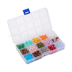 450шт 15 цвета круглые акриловые бусины с имитацией драгоценных камней OACR-YW0001-19