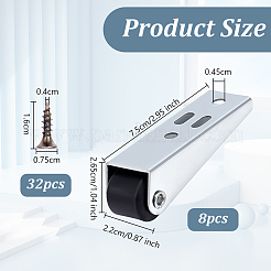 8 шт. оцинкованное железо и резиновое деревянное дверное опорное колесо&nbsp;FIND-OC0013-80B
