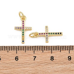 Pendentifs avec zircon cubiques à micro-pavés en laiton&nbsp;CU-CBADC6C-11G-01
