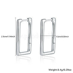 Серьги-кольца из платины 925 пробы с родиевым покрытием DU0168-2