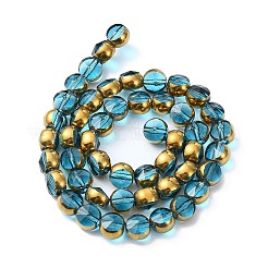 Полупокрытые гальваническим способом прозрачные стеклянные бусины&nbsp;EGLA-E060-02A-HP