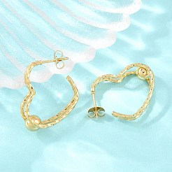 Boucles d'oreilles puces en forme de cœur&nbsp;SA-CBAB549-06G