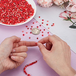 150 g di perline di vetro opaco e trasparente con colori interni&nbsp;SEED-HY0001-37B