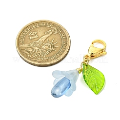 7 шт. 7-цветные подвески из акрила и стекла с застежками-лобстерами из нержавеющей стали 304 HJEW-JM02898