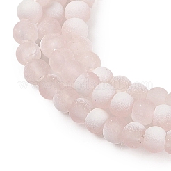 つや消しクラックルガラスビーズ  ロンデル  ミスティローズ  4.5x3.5mm  穴：0.8mm&nbsp;X1-GLAA-U001-4mm-M12