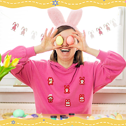 36 шт. 9 стиля пасхальный кролик и морковка вязаные аппликации из пряжи PATC-FG0001-76