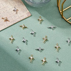 8 шт. 2 цвета латунные подвески с микропаве и кубическим цирконием KK-FH0007-90