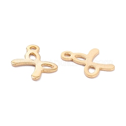 ステンレススチールチャーム201個  レーザー切断  蝶結び  18KGP本金メッキ  13x7.5x0.6mm  穴：1.5mm&nbsp;STAS-C017-25G