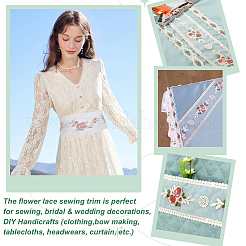 Кружевная лента с вышивкой из полиэстера OCOR-WH0090-034B