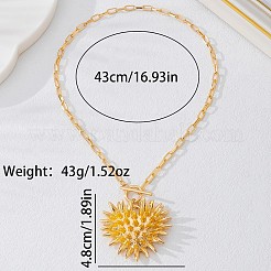 Colliers pour femmes avec pendentif cœur à pointes en alliage et chaîne trombone&nbsp;WGD9159-01