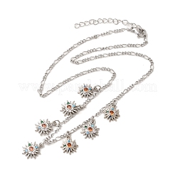 Латунные ожерелья с подвеской в виде солнца из микрофибры с кубическим цирконием&nbsp;NJEW-B157-16G