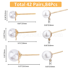 84 шт. фурнитура для сережек-гвоздиков из нержавеющей стали 304 3 размера STAS-FH0002-20LG