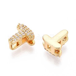 Laiton micro pavé de perles de zircone cubique claires&nbsp;KK-T071-17G-T
