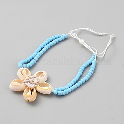 Оболочки шарм браслеты&nbsp;BJEW-WH0041-33A