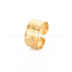 Ионное покрытие (ip) 304 нержавеющая сталь кованая плоская открытая манжета кольцо для женщин RJEW-S405-231G