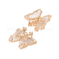 Подвески из латуни с прозрачным стеклом&nbsp;KK-B100-012G