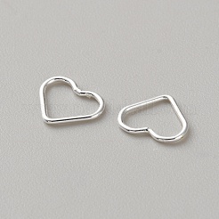 スターリングシルバーリンクリング  ハート  銀  8x6.5x0.5mm  内径：6.5x4.5mm&nbsp;LS-STER-WH0061-63S