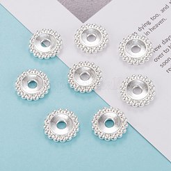 チベット風合金ビーズ  花  銀  鉛フリー及びカドミウムフリー  17.5x3mm  穴：4mm&nbsp;X-K0P1Z021