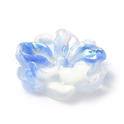 蓄光樹脂カボション  ABカラー  暗闇で光る花  コーンフラワーブルー  23.5x8mm&nbsp;RESI-E033-02C
