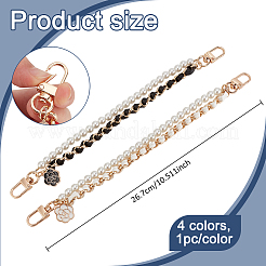 4 шт. 4-цветные пластиковые бусины с жемчугом и цепочкой из искусственной кожи для мобильных ремней FIND-AN0001-13